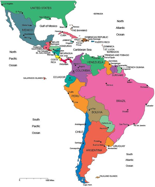 Map of Latin America